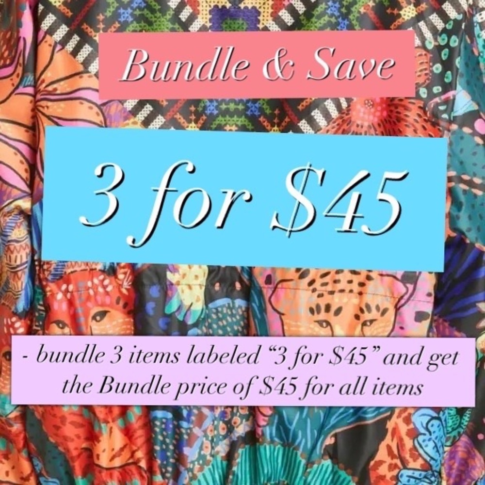 📦 3 for $45 - Bundle 3 items listed as “3 for $45” and get the bundle price